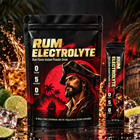 WELLBODY Poudre d'hydratation électrolytique sans alcool au rhum, 0 sucre, 0 glucides, 5 calories, compatible Keto, hydratation rapide et récupération, 150g