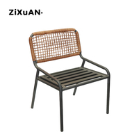 Meubles de terrasse de restaurant, fauteuil en rotin, vente chaude, meubles d'extérieur, chaises de jardin, ensemble de salle à manger en rotin/osier de Guangzhou