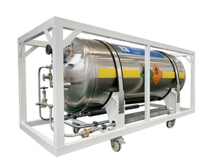 แนวนอน <span class=keywords><strong>LIN</strong></span> Cryotank ถังเก็บอุณหภูมิแบบพกพา LN2ถังเก็บไนโตรเจนเหลวจำนวนมาก - Product Image 1