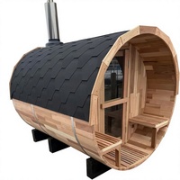 Sauna à vapeur extérieur personnalisé en forme de baril, 2 à 10 personnes, en cèdre rouge/épinette canadienne, traditionnel, 220V, certifié ETL, avec WiFi