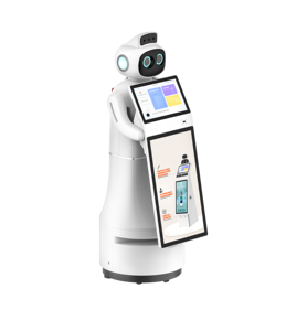 होटल स्वागत स्वागत सेवा के लिए उच्च गुणवत्ता वाले स्टारमेट माई ली 27-इंच डिस्प्ले बहुभाषी वाणिज्यिक ह्यूमनॉइड रोबोट - Product Image 2