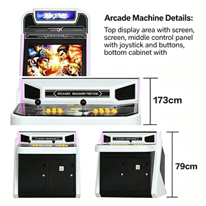 Máquina de Juegos de Lucha Arcade con Pantalla LCD HD de 32 Pulgadas, Gabinete Metálico para Dos Jugadores, Aceptador de Billetes ICT, <span class=keywords><strong>Pandora</strong></span> Box, Funcionamiento con Monedas - Product Image 3