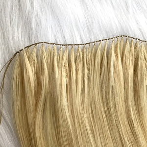 Hot Selling 100% Russian 12A Virgin Remy Human Hair Extensions Feather <strong>Weft</strong> Luxury Quality Invisible <strong>Weft</strong> in Yaki Style - Product Image 5