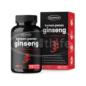 Extracto de ginseng coreano Healthife 500mg/120 cápsulas/botella cápsulas de ginseng Panax