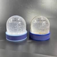 Dôme à eau en plastique acrylique écologique avec paillettes flottantes, insert photo pour globe photo, 2 pièces, pour la maison