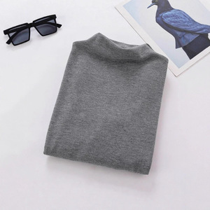 Women Cashmere Blend Semi High Neck Base Layer Top Solid Color Long Sleeve Warm Autumn Winter Wear - Product Image 3