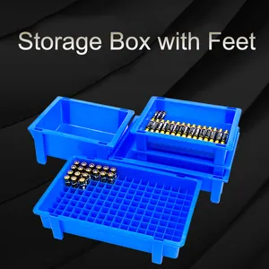 Leadloong-caixa de armazenamento de bateria engrossada, com pés plástico organizador de bateria parafuso caixa de material