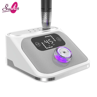 Lime à ongles électrique professionnelle avec écran tactile LCD, base de rangement pour embouts de ponceuse à ongles, surface en cuir, 45000 tr/min