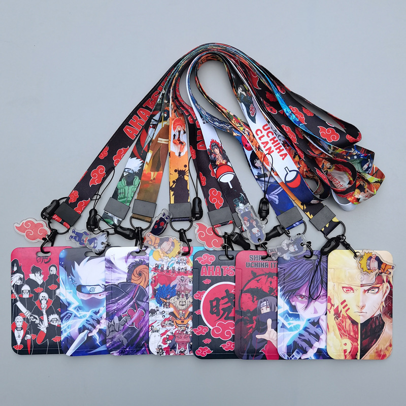 ID Name Badge Anime Cool Cartoon Ninja Card Holder Portable Custom Plastic Card Case Anti-Lost Lanyards Wholesale Card Cover
