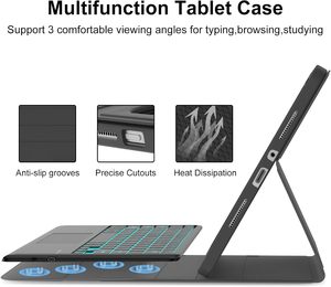 Touchpad Bàn Phím Với Máy Tính Bảng Trường Hợp Đối Với Xiaomi Redmi Pad 2 11 Inch 2025 7-Màu Backlit Có Thể Tháo Rời Bàn Phím Không Dây Đứng Trường Hợp - Product Image 6