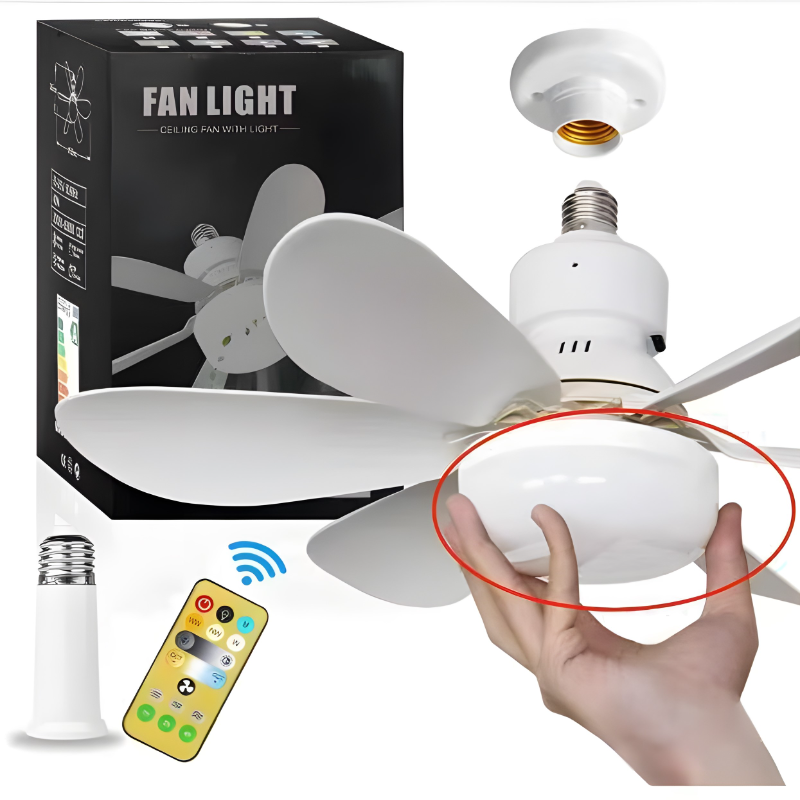 High Quality E27 Base Ceiling Fan with Dimming LED Light & Remote Control 85-265V Modern Design for Living Room Study Home Use