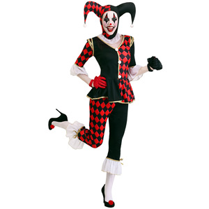 Disfraz de payaso horrible para hombres y mujeres de Halloween feo asesino criminal payaso de circo vestido de lujo - Product Image 4