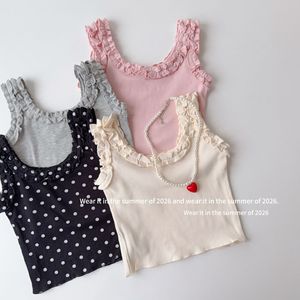 Nuova Canotta Estiva 2026 per <span class=keywords><strong>Bambina</strong></span> con Volant <span class=keywords><strong>Nera</strong></span> Grigia Rosa Beige – Abbigliamento Carino - Product Image 4
