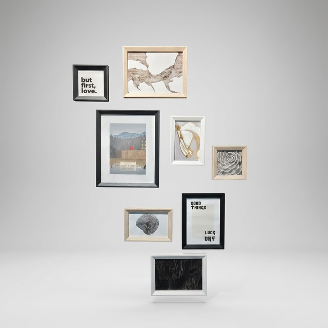 Ready-to-Hang Gallery Wall Set, Modern Wood Picture Photo Frames Multi-Size Bulk Pack, Best Gift for Home Office Decor