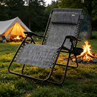 Fauteuil de plage pliant à double usage, haute extensibilité, avec support métallique réglable, inclinable à gravité zéro pour l'extérieur - Vente en gros