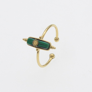 Nueva ajustable anillo con piedra de <span class=keywords><strong>color</strong></span> de acero inoxidable de la joyería 14K oro <span class=keywords><strong>color</strong></span> para mujer regalo de joyería de China fábrica - Product Image 5