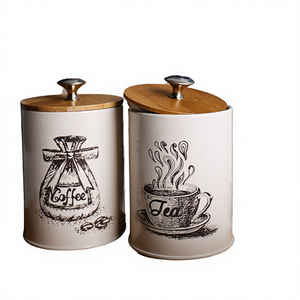 Classic <b>Kitchen</b> <b>Storage</b> <b>Container</b> Sets for Tea Sugar Coffee with Bamboo Lids-Travel Eco-Friendly - Product Image 4