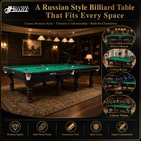 12ft Russischer Pyramiden-Billardtisch Professioneller Vollholz-Billardtisch 45mm Schieferplatte für Club-Wettbewerbe