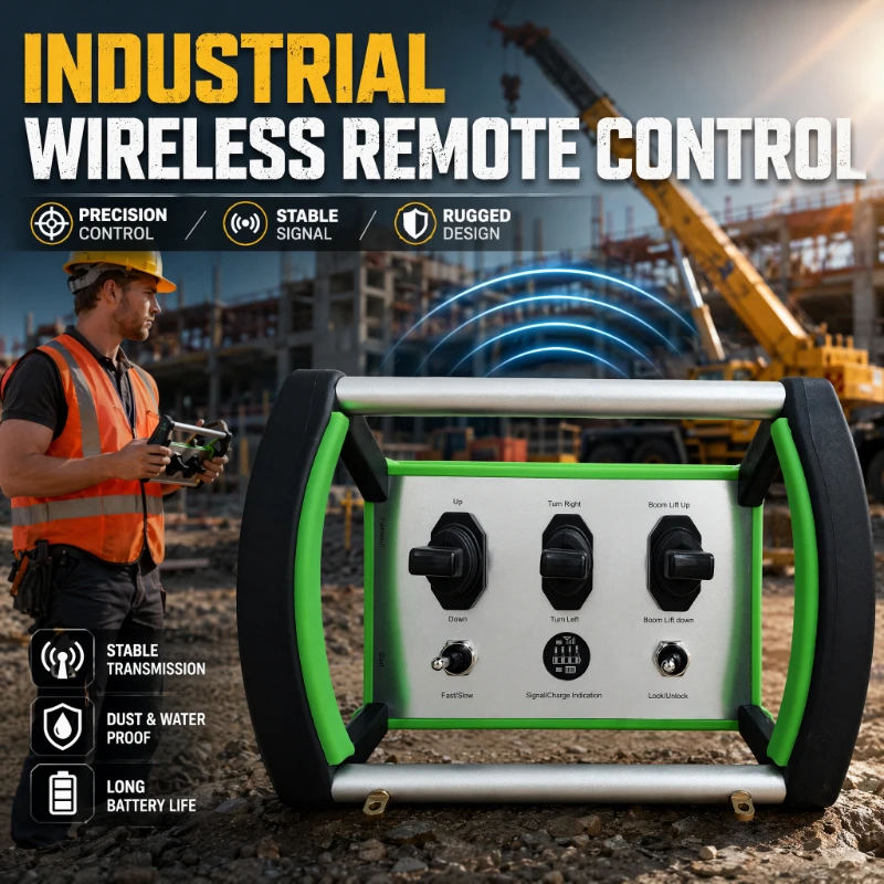 Factory Sale Green Industrial 12V 24V Trucks Waterproof <strong>Hydraulic</strong> Joysticks Radio <strong>Wireless</strong> Crane <strong>Remote</strong> <strong>Controller</strong>