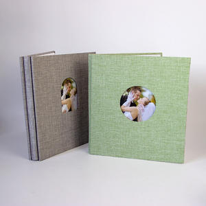 Álbum de fotos personalizado clásico, tamaño portátil, cubierta de lino, álbum de fotos de aniversario, Álbum Familiar de boda de 12 pulgadas para bebé - Product Image 1