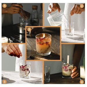 Velas de Lujo Ecológicas Sin Humo 100% Naturales de Larga Duración Resistentes al Calor con Mechas de Madera y Clips para Mechas - Product Image 2