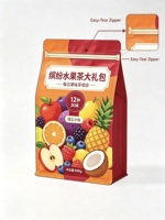 Sachet alimentaire durable refermable en PE à fond plat octogonal pour l'emballage de snacks, impression personnalisable, résistant à l'humidité