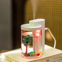 Humidificateur ultrasonique LED coloré en forme de palmier, mini diffuseur d'arômes à brume froide USB, veilleuse avec humidistat pour la maison et le bureau