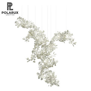 Lustre en <span class=keywords><strong>c</strong></span>éramique pour villa, salon, style Art déco, feuille de Ginkgo, métal, LED, CRI élevé, sans scintillement, installation créative nordique - Product Image 1