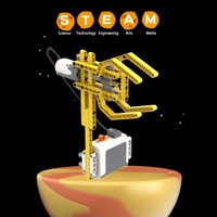 SAMLOK - Juego de 420 Piezas de Bloques de Construcción Electrónicos para Educación Científica, Excavadora, Tema de Edificios Modernos para Niños, Escala 1:24
