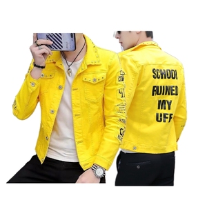 แจ็กเก็ต<span class=keywords><strong>ยีน</strong></span><span class=keywords><strong>ส์</strong></span>หมุดโลหะสไตล์ฮิปฮอปผู้<span class=keywords><strong>ชาย</strong></span>,เสื้อผ้าฝ้ายพิมพ์ลายสตรีทแวร์ลำลองเสื้อโค้ทยีน<span class=keywords><strong>ส์</strong></span> - Product Image 1