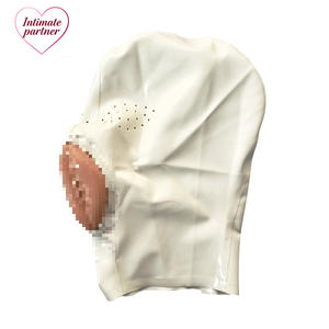 Samimi Partner Siyah Lateks Hood Maskesi Erkekler Kadınlar için Ağız Açık Geri Fermuar Unisex Yetişkin Cosplay Seks Ürünleri - Product Image 3