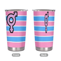 Gobelet isotherme en acier inoxydable 20 oz personnalisé (thème transgenre et gay, design Captain John) pour les trajets urbains, les moments de café au bureau
