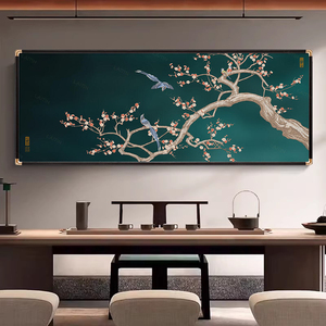 Tranh truyền thống về hoa và chim Tranh lụa lõi gỗ nguyên khối Khung góc bằng đồng Tranh trang trí cho gia đình và văn phòng - Product Image 5