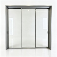 Porte coulissante en verre à cadre ultra-fin en aluminium, cloison intérieure avec système d'interverrouillage pour bureau
