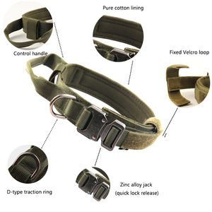 Collier pour chien en nylon Lunarkon, pour races moyennes et grandes, réglable, à dégagement rapide, poignée de contrôle tactique, imperméable, durable, confortable - Product Image 4