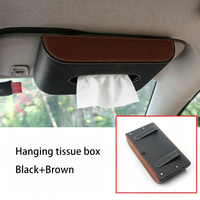 AutoErizo Porte-serviettes en cuir sélectionné pour pare-soleil, accessoires de rangement de papier durables pour véhicule, boîte à mouchoirs suspendue