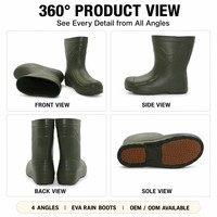 Bottes de pluie mi-mollet en EVA personnalisées ODM, ultra-légères, imperméables, semelle antidérapante, pour le jardin, la ferme, le travail, bottes Wellington
