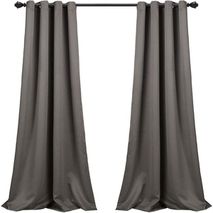Tende oscuranti da pavimento a soffitto in tessuto di poliestere grigio scuro in stile americano <span class=keywords><strong>per</strong></span> camera da letto - Product Image 5