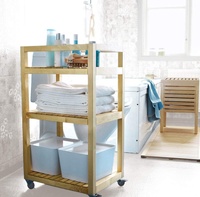 Étagère murale en bois de haute qualité, mince et élégante, à double niveau, multifonctionnelle, pour légumes, îlot de cuisine, banc de boucher, supports de rangement