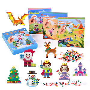 Venta al por mayor de minijuguetes educativos coloridos Pixel Art Kit de cuentas de agua DIY Square Creativity Magic Water Beads para niños - Product Image 1