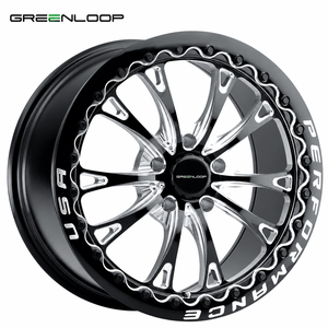 Jantes de course légères forgées noires GREENLOOP 15x8J 15x4 20x10J en aluminium Beadlock Drag 5x4.5 7.9 avec déport de 100mm - Product Image 2