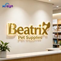 Enseigne publicitaire/de décoration 3D rétroéclairée avec logo personnalisé en acier inoxydable LED IP65, prise transformateur murale, télécommande, multicolores