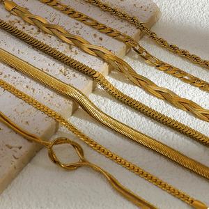 18K Gold Plated Stainless Steel Women Jewelry Summer Trendy <b>Charm</b> Bracelet for Women Fade-Resistant Jewelry in Ins Style - Product Image 1