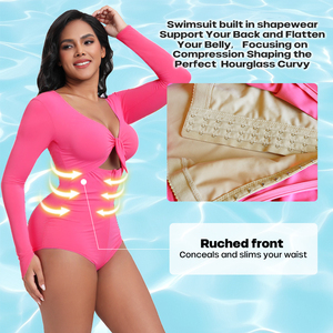 <span class=keywords><strong>Maillot</strong></span> <span class=keywords><strong>de</strong></span> <span class=keywords><strong>bain</strong></span> <span class=keywords><strong>sculptant</strong></span> une pièce rose avec logo personnalisé, en nylon et élasthanne, pour femme - Product Image 3