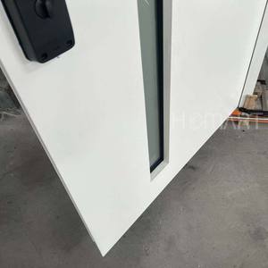 <span class=keywords><strong>Porte</strong></span> d'entrée principale de villa moderne en aluminium à charnières, design <span class=keywords><strong>plat</strong></span> blanc luxueux avec trou en verre et serrure numérique - Product Image 2