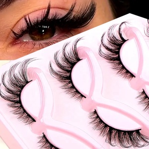 Pestañas artificiales 3D de zorro reutilizables fáciles de limpiar con apariencia de ojo de gato esponjoso Pestañas postizas largas inclinadas y delgadas - Product Image 1