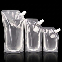Pochettes à bec verseur complètes transparentes en PE, résistantes à l'humidité, 30ml, 50ml, 150ml, 380ml, 500ml pour le stockage de boissons, jus et liquides
