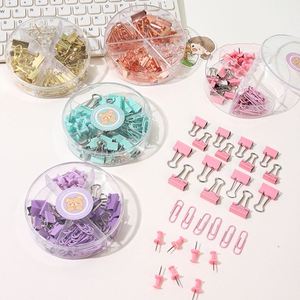 Set de Clavijas en Forma de H de Cola Larga en Colores Macaron, Combinación Creativa de Clips para Papel y Pasadores para Oficina - Product Image 1