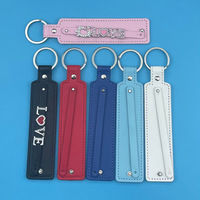 Porte-clés en cuir coloré avec lettres personnalisées de 8 mm et 10 mm de largeur, étiquette métallique, porte-clés en métal
