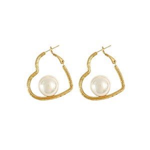 Nouvelles boucles d'oreilles pendantes tendance en forme de fleur pour femmes coréennes, plaquées or 14 carats, en alliage de zinc, imitation perle, cadeau de bijoux - Product Image 5